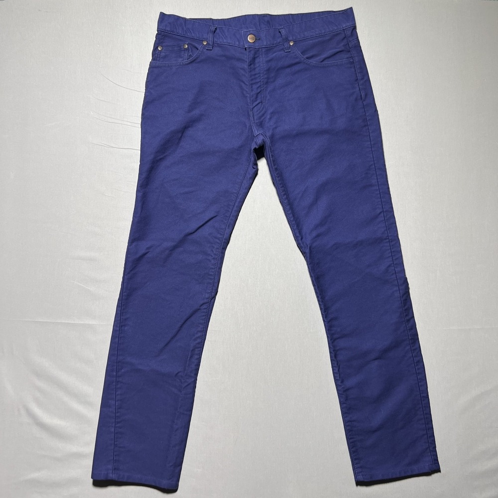 Atelier Tuffery Pants Mens 44 Purple France Straight Leg Cotton Jeans 34x30‎
